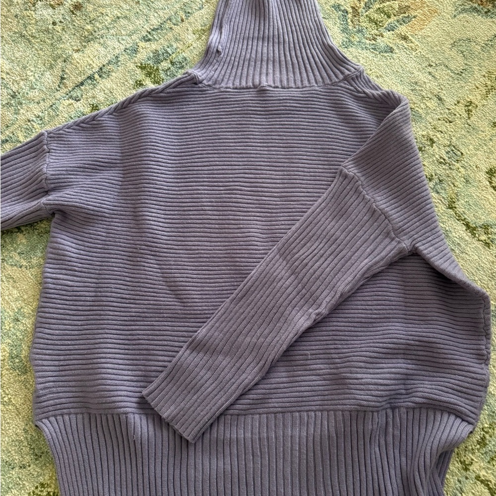 Women's Purple Oversized Turtleneck Sweater